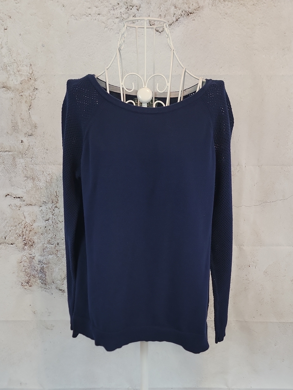 Ralph Lauren Navy Long Sleeve Knit Crewneck Sweater Womens Size L